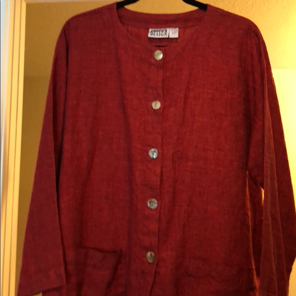 Chico’s Top, burgundy red, size 2